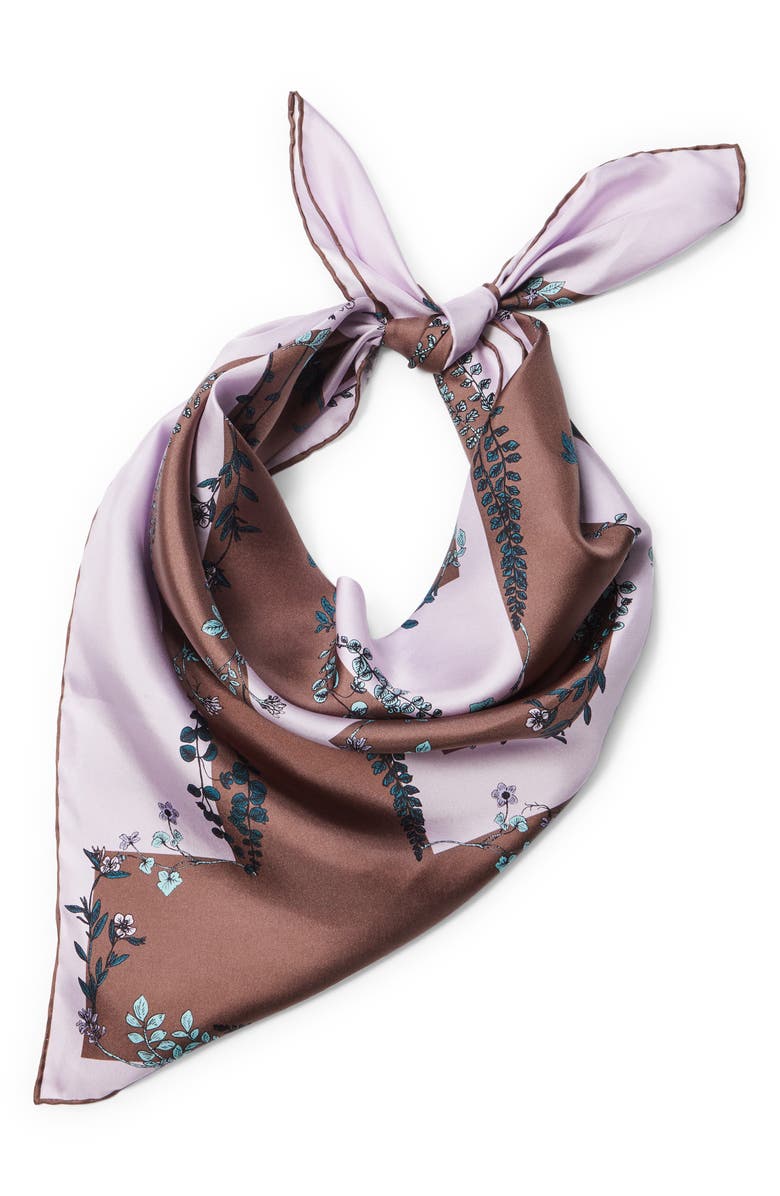 Lafayette 148 New York L Beam Floral Print Silk Square Scarf, Alternate, color,