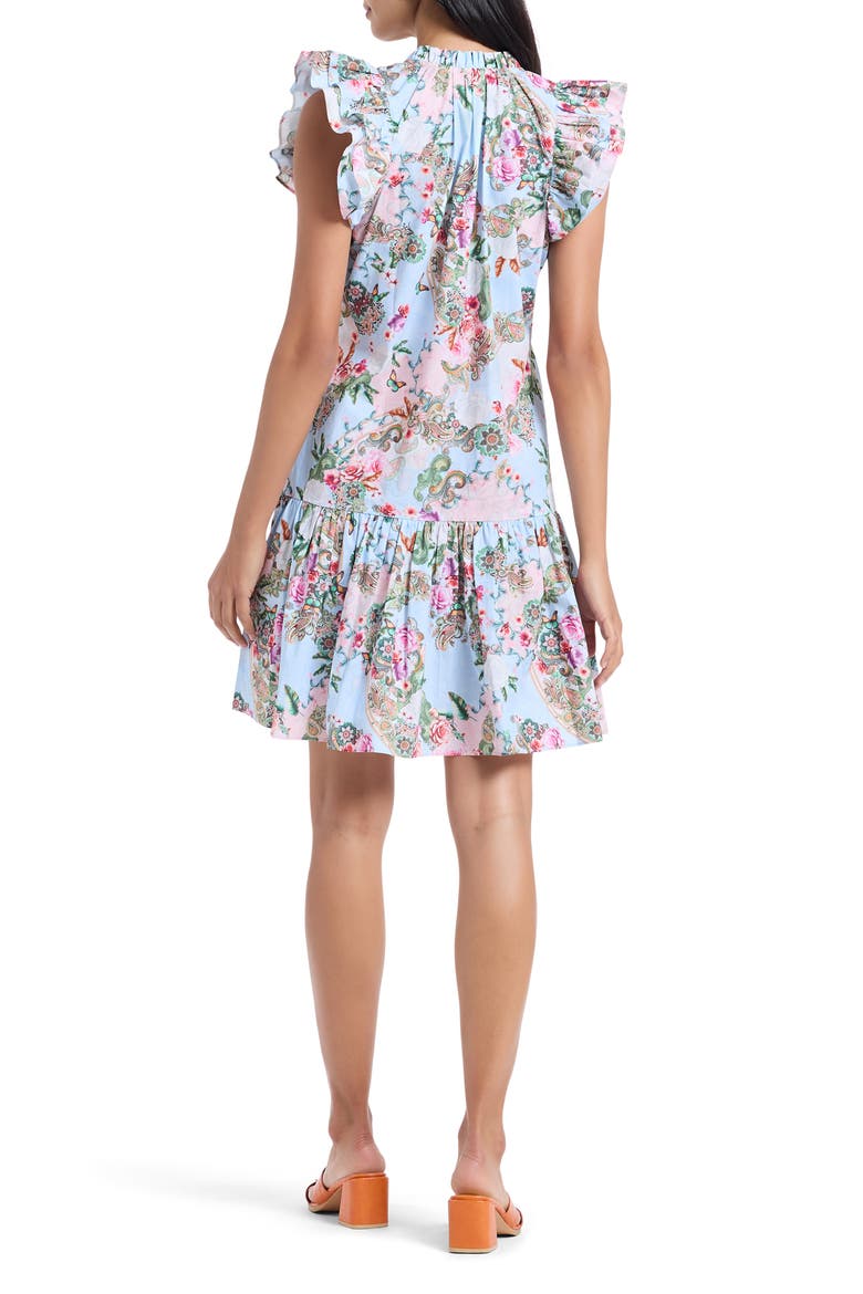Savannah Floral Paisley Cap Sleeve Shift Dress, Alternate, color, BLUE MULTI