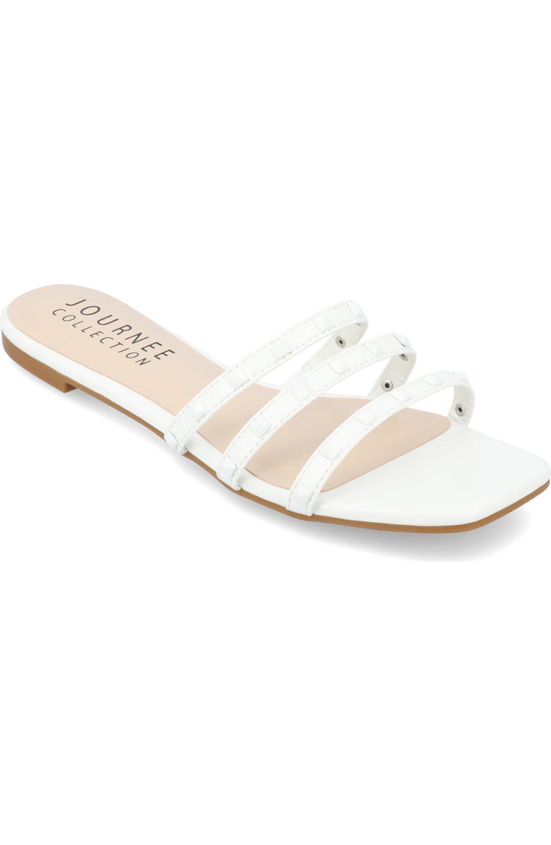 Journee Collection Camarie Sandal, Main, color, White