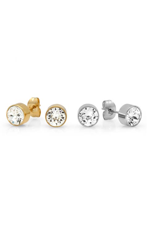 Set of 2 Swarovski Crystal Stud Earrings