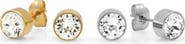 STEELTIME Crystal Bezel Stud Earrings