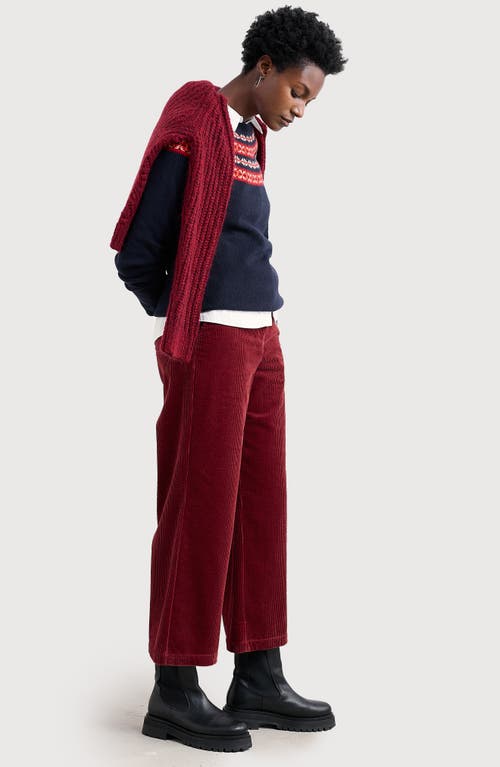 Seasalt Cornwall Asphodel Crop Wide Leg Corduroy Pants In Red