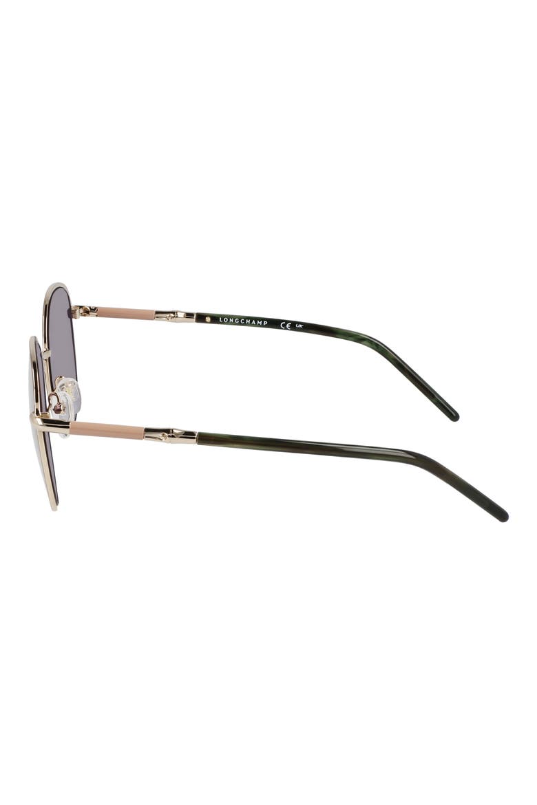 53mm Gradient Round Sunglasses, Alternate, color, GOLD/KHAKI