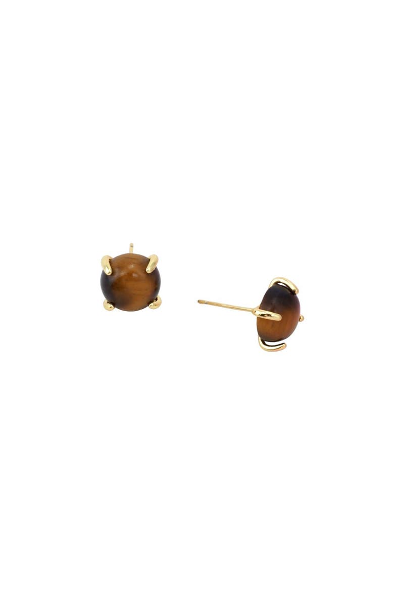 Tigers Eye Studs, Main, color, Brown
