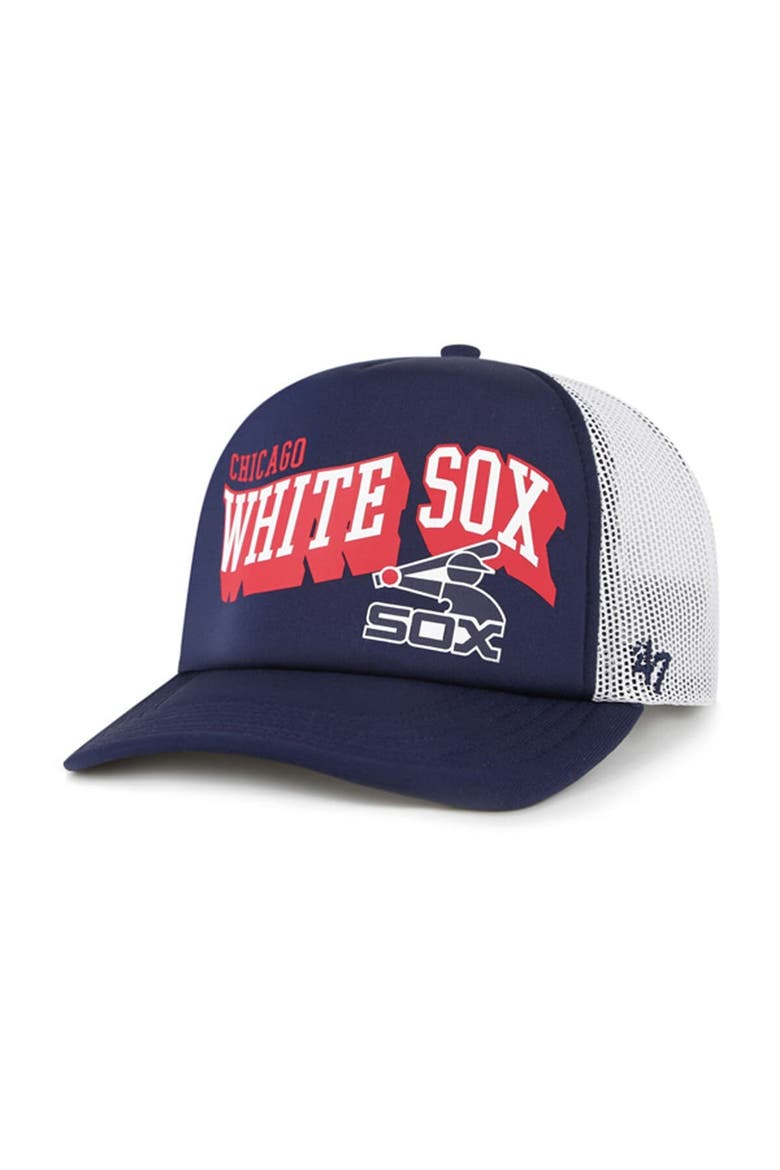 Men's '47 Navy Chicago White Sox Meander Foam Trucker Snapback Hat, Main, color, Navy