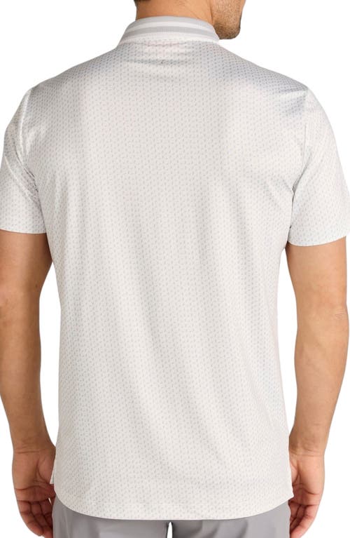 Redvanly Pascal Geo Print Performance Golf Polo In Bright White