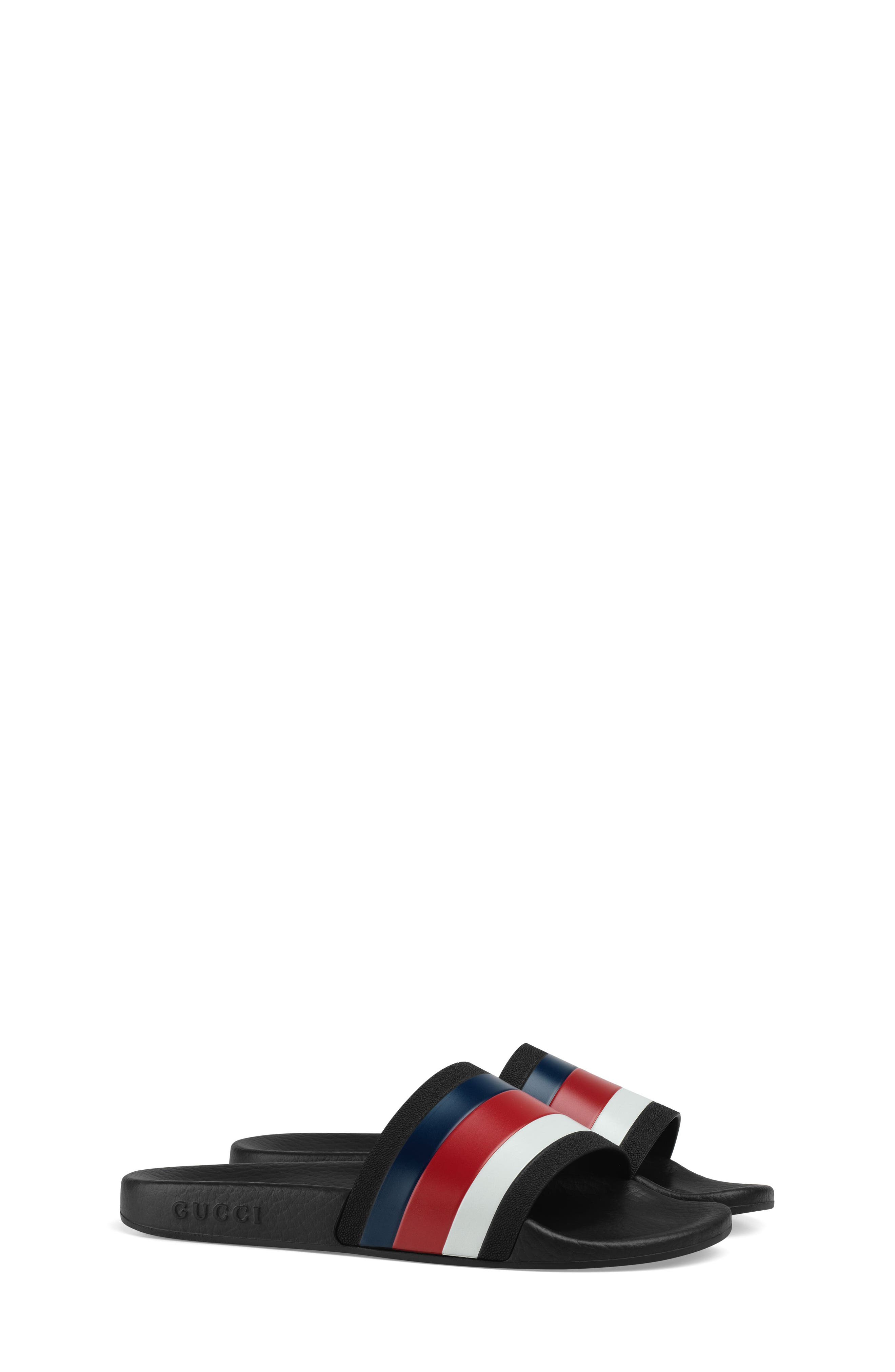 Pursuit Slide Sandal, Main, color, RED/ WHITE/ BLUE