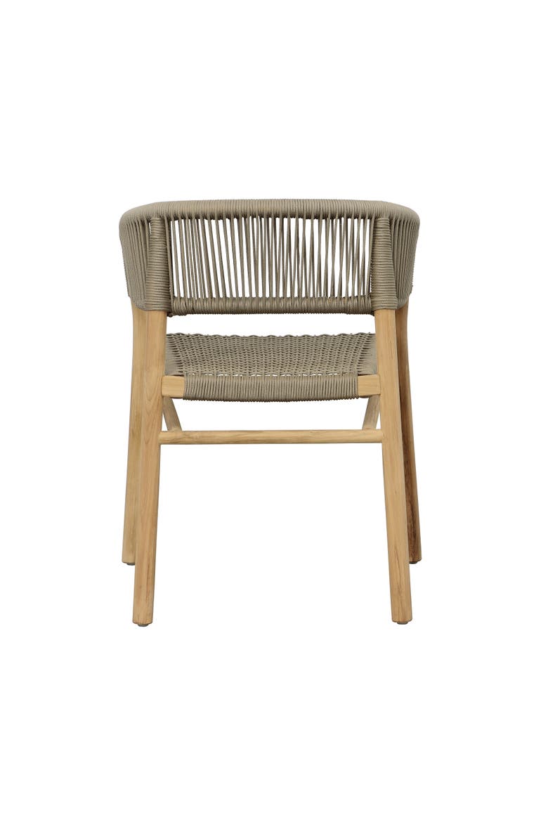 Brielle Teak Wood & Rope Outdoor Dining Chair, Alternate, color, Taupe