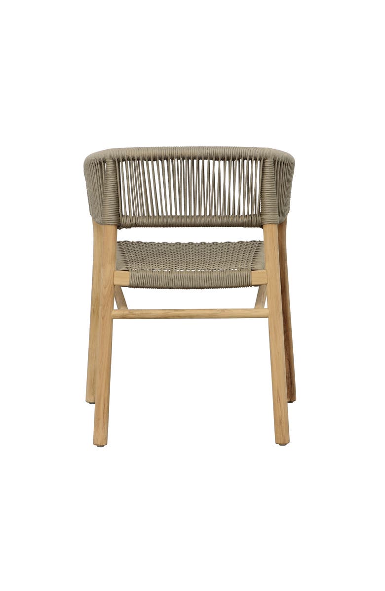 Dovetail Furniture Brielle Teak Wood & Rope Outdoor Dining Chair, Alternate, color, Taupe