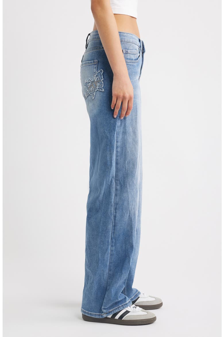 Bella Butterfly Wide Leg Jeans, Alternate, color, LIGHT BLUE