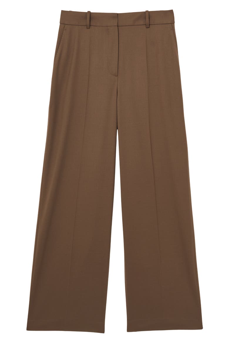 Solene Wool Blend Wide Leg Pants, Alternate, color, TAN
