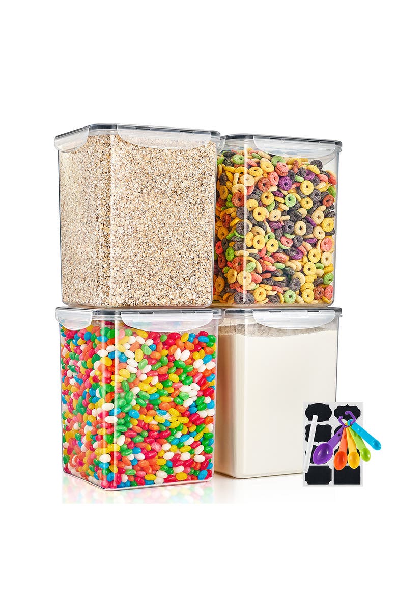 SORBUS 4-Pack Airtight Dry Food Storage Containers, Alternate, color, Clear