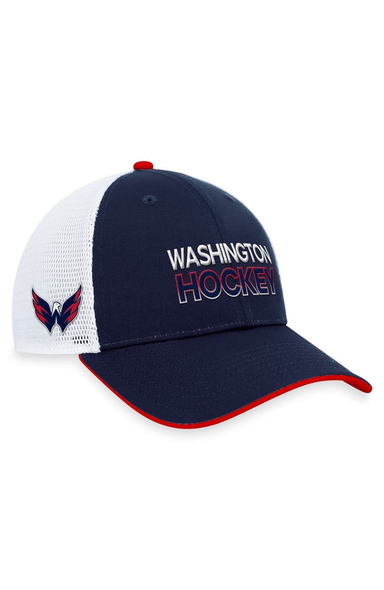FANATICS Men's Fanatics Branded  Navy Washington Capitals Authentic Pro Rink Trucker Adjustable Hat, Main, color, Navy