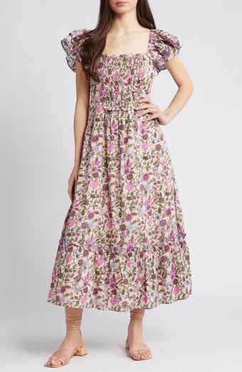 Anika Floral Organic Cotton Voile Maxi Dress