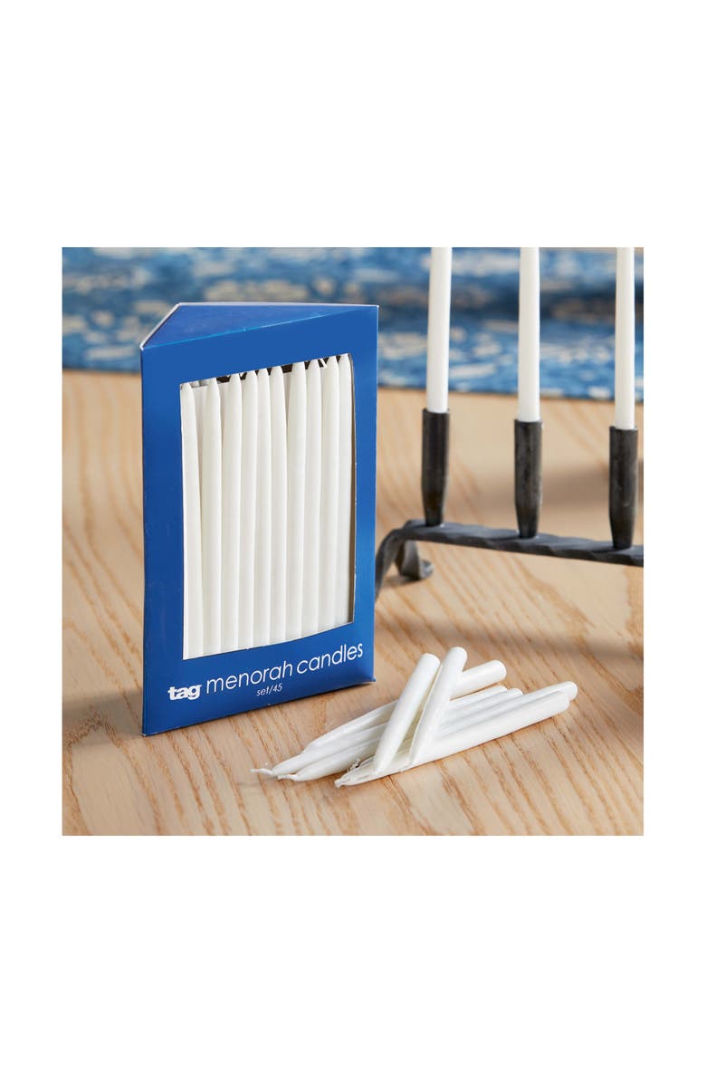 tag Hanukkah White Taper Candles Set of 5 for Celebrations, Alternate, color, White