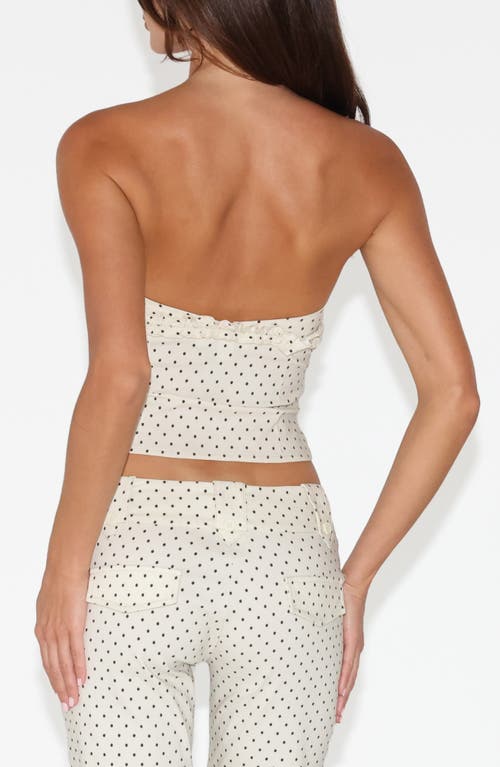 Tiger Mist Kittie Ruffle Strapless Crop Top In Multi