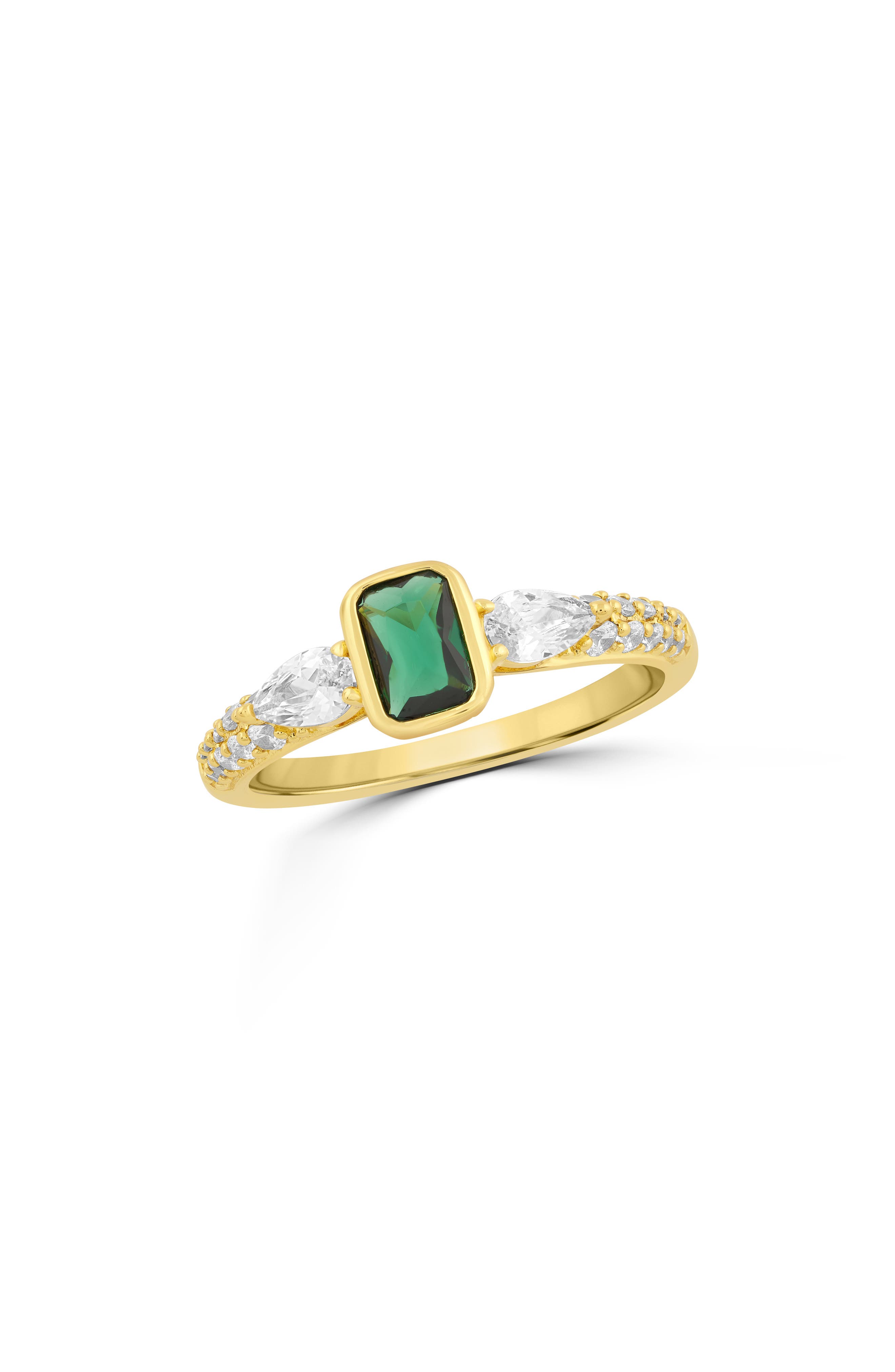 Rectangle Cubic Zirconia Statement Ring