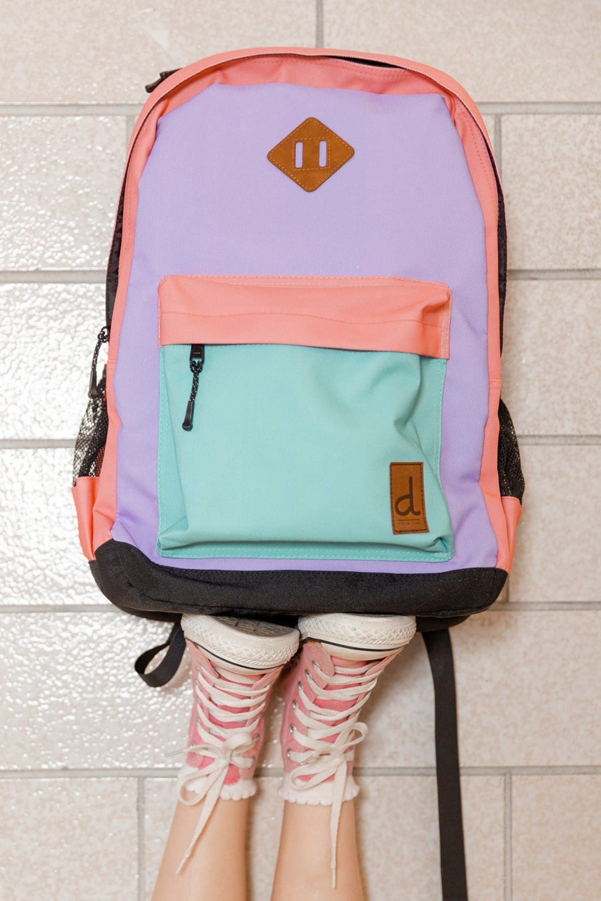 Back To Cool Lightweight Spacious Backpack, Alternate, color, Lavender, Turquoise and Orange