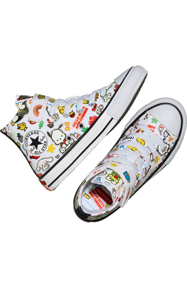 Converse Kids' x Hello Kitty<sup>®</sup> and Friends Chuck Taylor<sup>®</sup> All Star<sup>®</sup> 1V High Top Sneaker, Alternate, color, White/ White/ Black