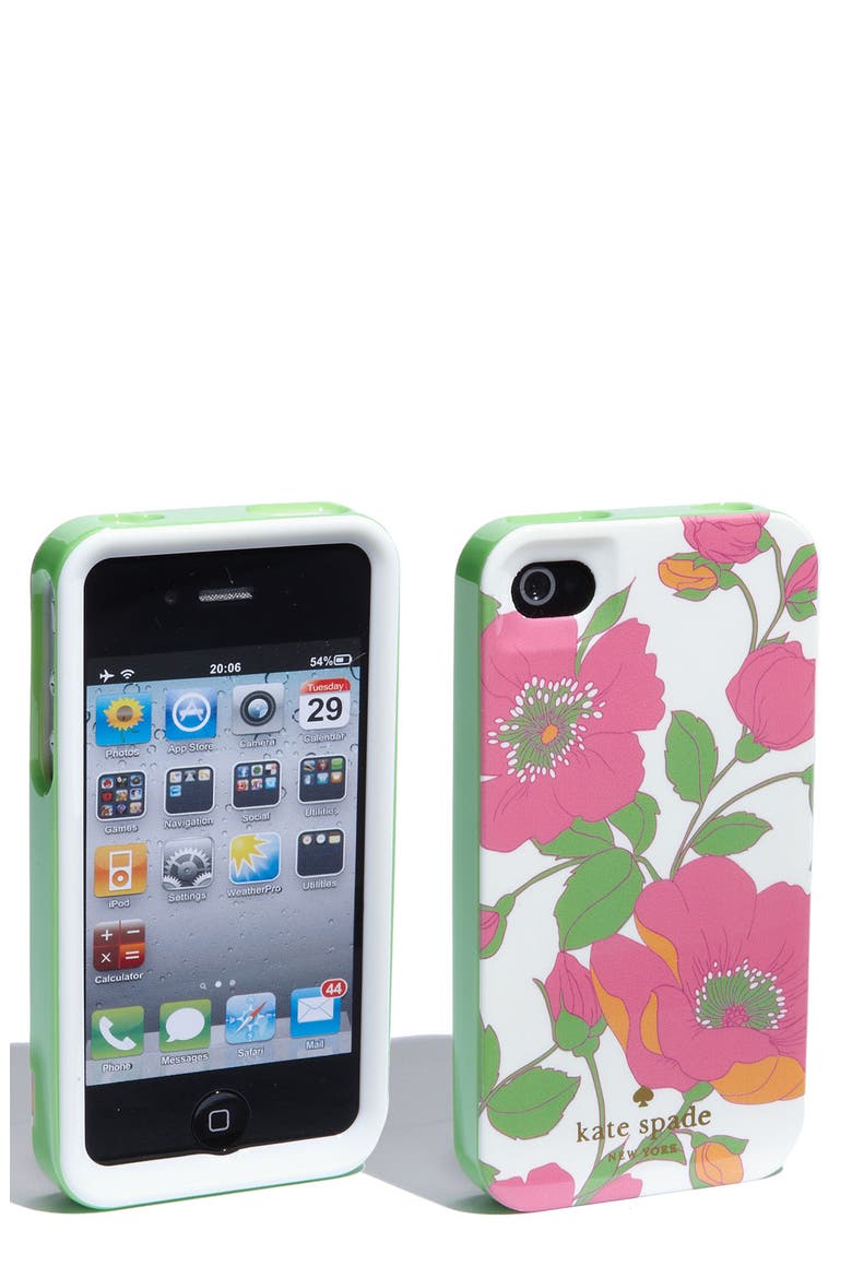 'garden society' iPhone 4 & 4S case, Alternate, color, PINK/ GREEN MULTI