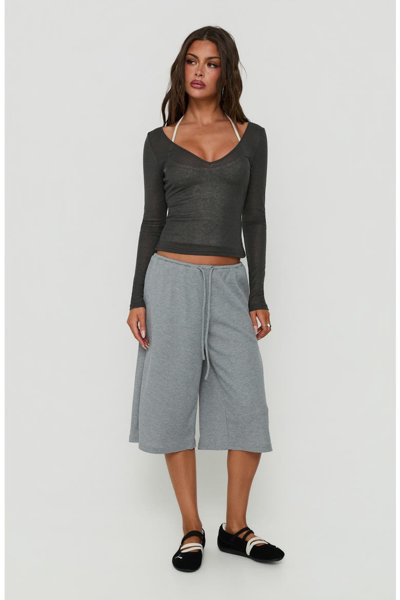 Lyrra Waffle Jersey Jorts, Alternate, color, GREY