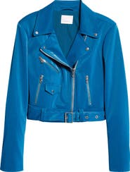 Cinq à Sept Zoe Embossed Faux Leather Moto Jacket | Nordstrom