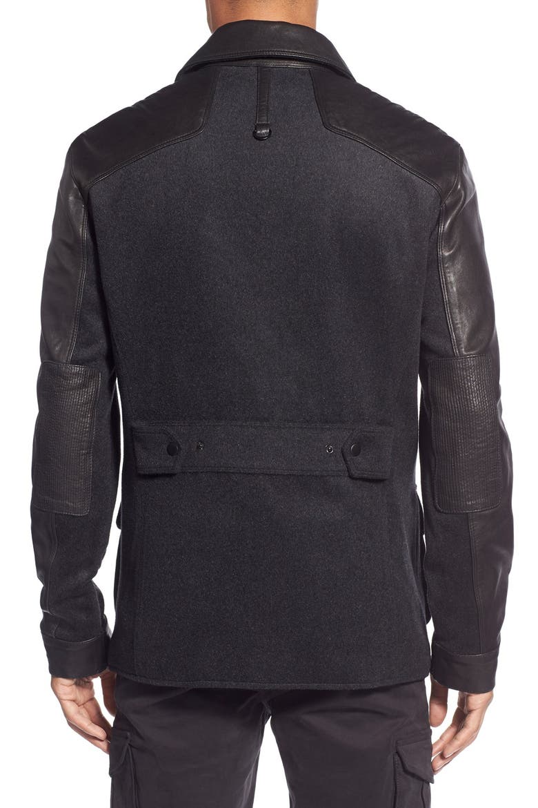 W.R.K. Mixed Media Shirt Jacket, Alternate, color, CHARCOAL