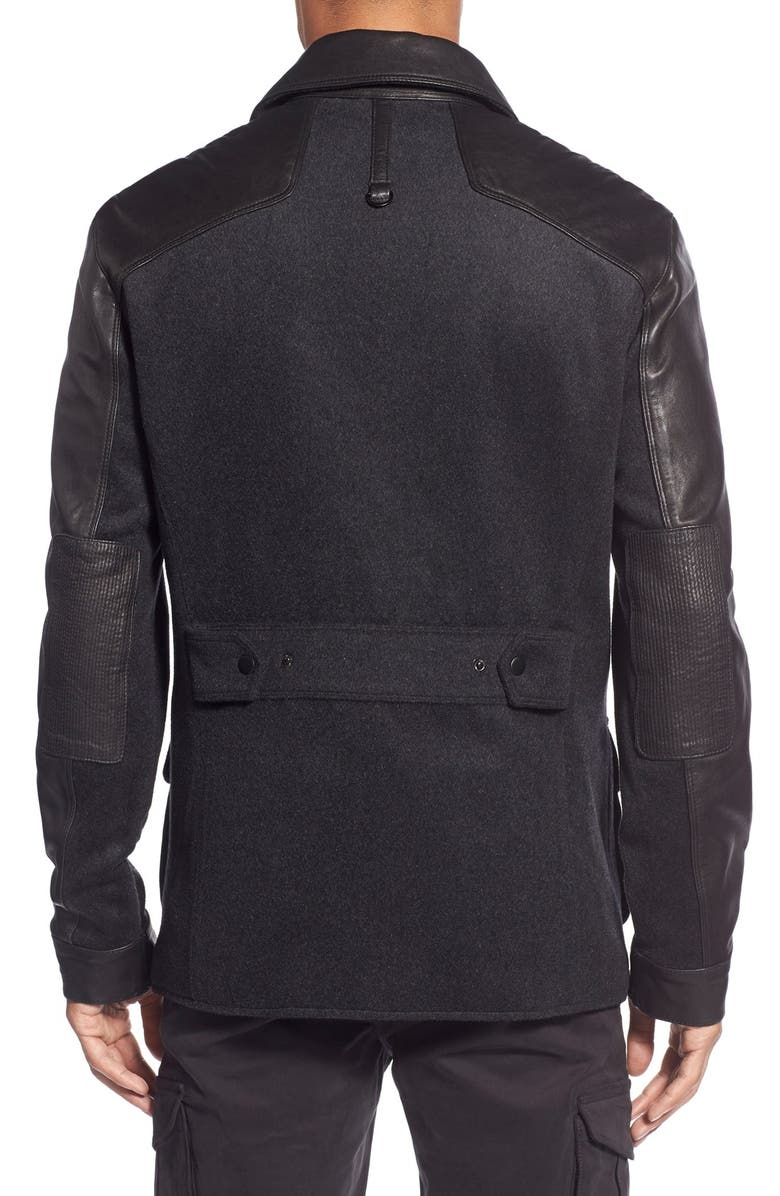 W.R.K . Mixed Media Shirt Jacket, Alternate, color, Charcoal