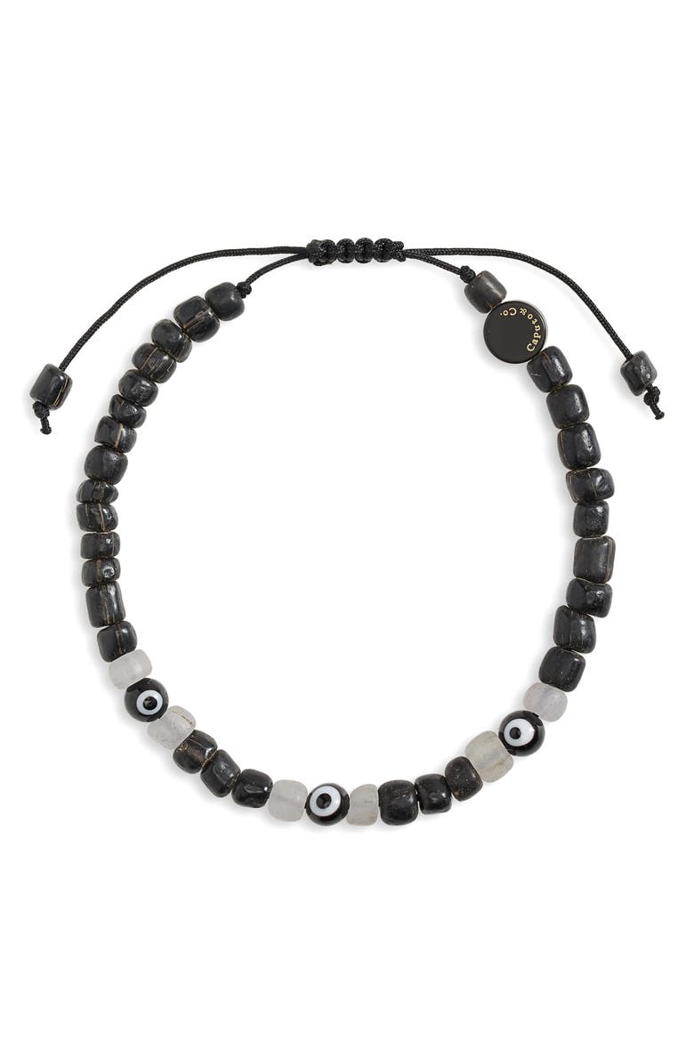 Caputo & Co. Evil Eye Recycled Glass Bead Bracelet, Main, color,