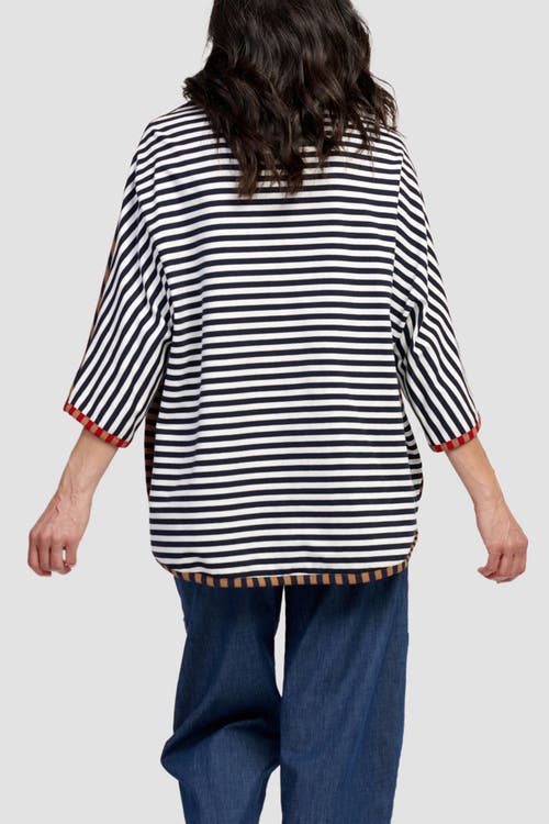 ALEMBIKA ALEMBIKA MIXED STRIPES MOCK NECK TOP