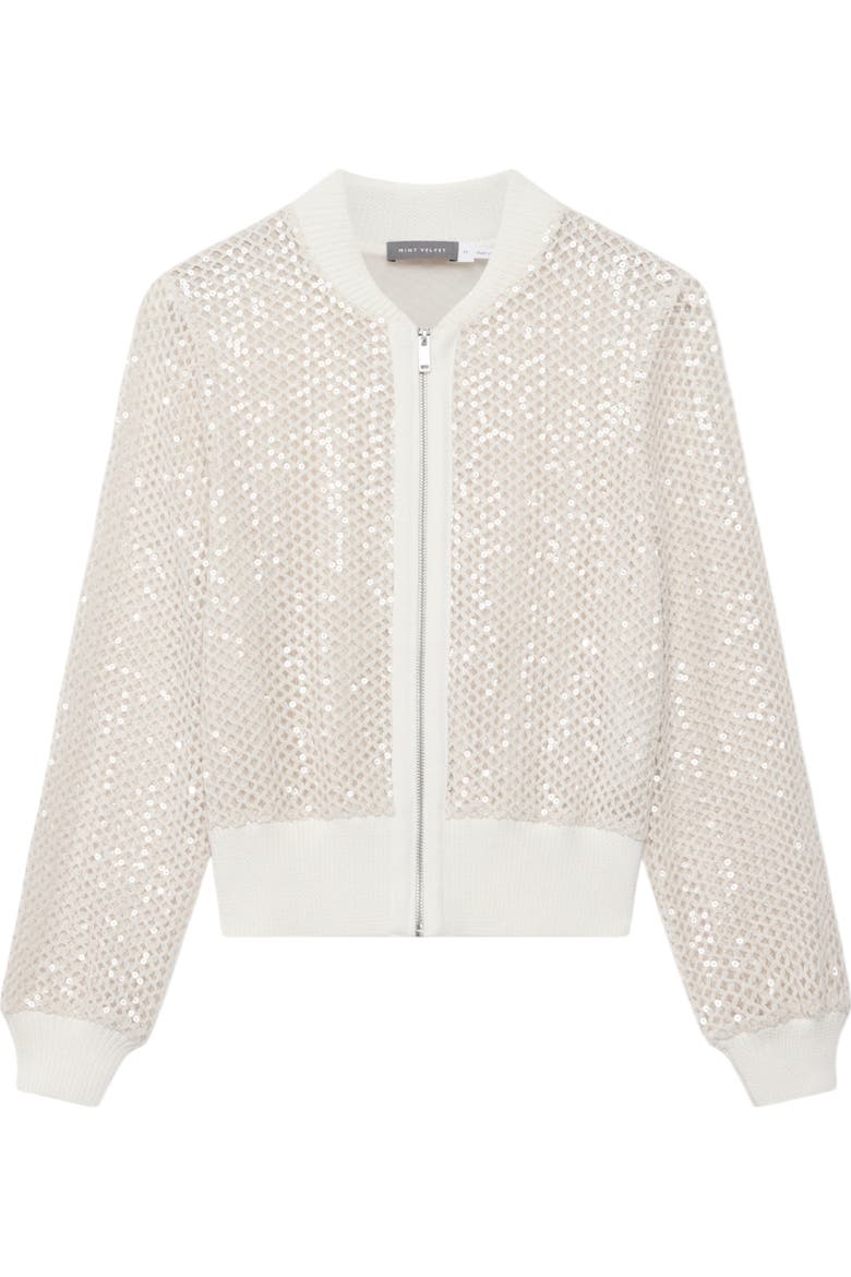 Sequin Bomber Jacket, Alternate, color, Neutral