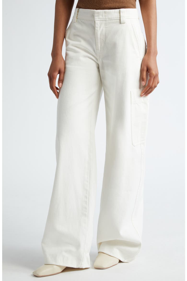 Utility Cotton Twill Cargo Pants, Alternate, color, OFF WHITE
