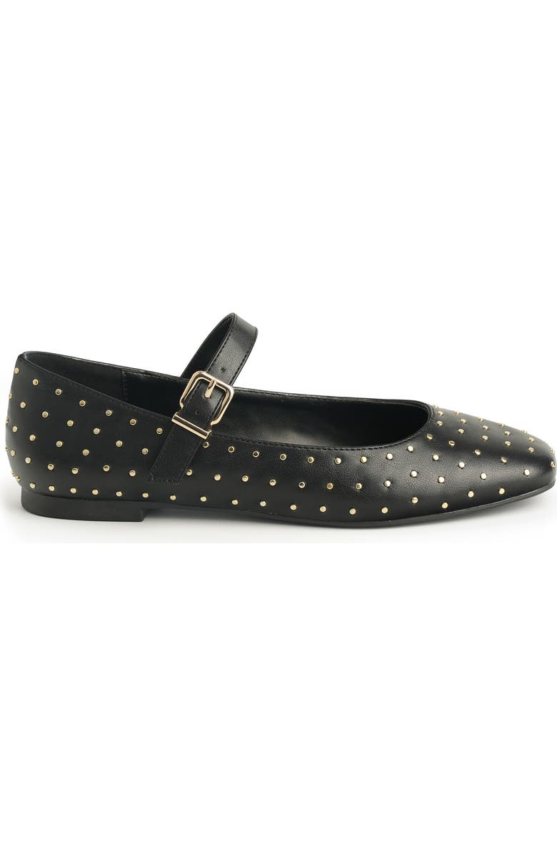 NEW YORK AND COMPANY Lavonna Studded Mary Jane Flat, Alternate, color, Black