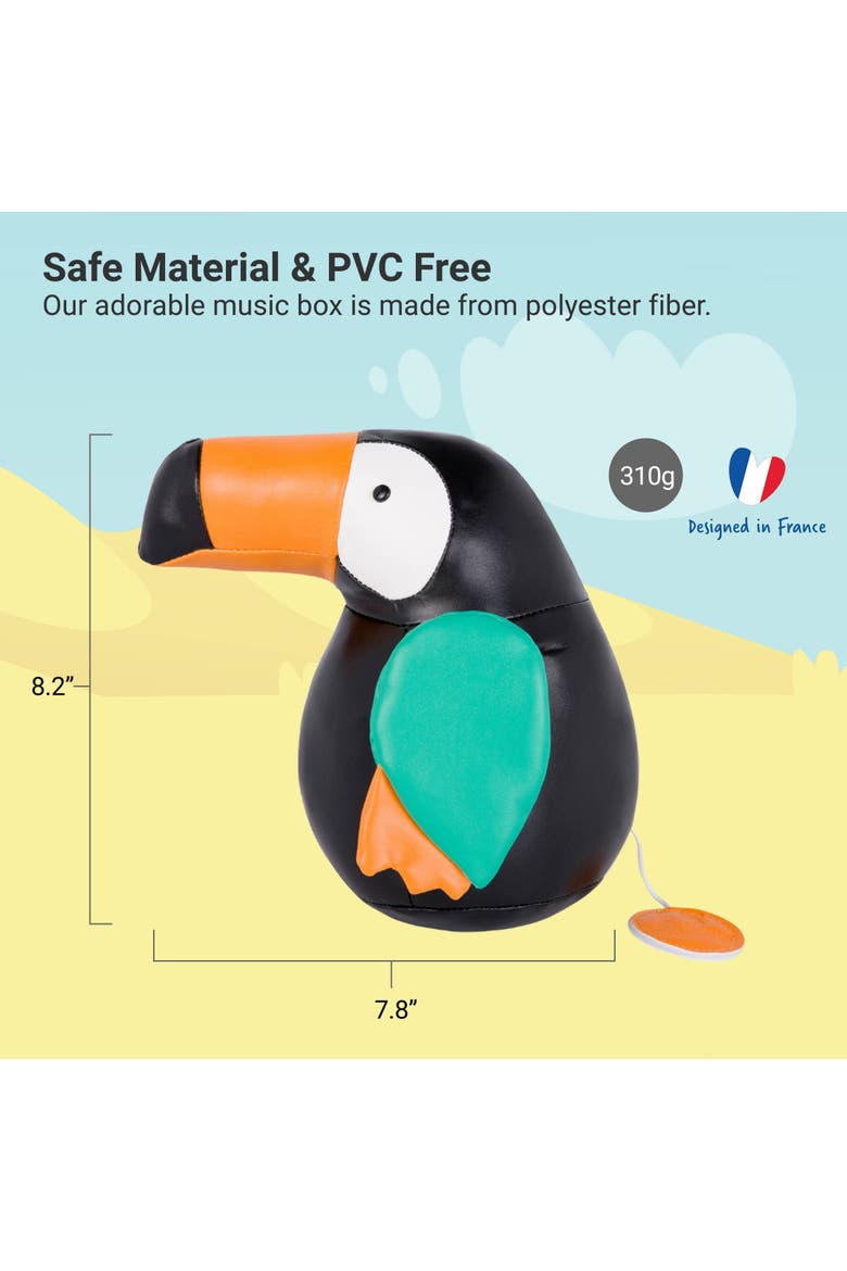 Musical Animals - Toucan, Plush Baby Music Box, Nursery Toy, Alternate, color, Multicolor