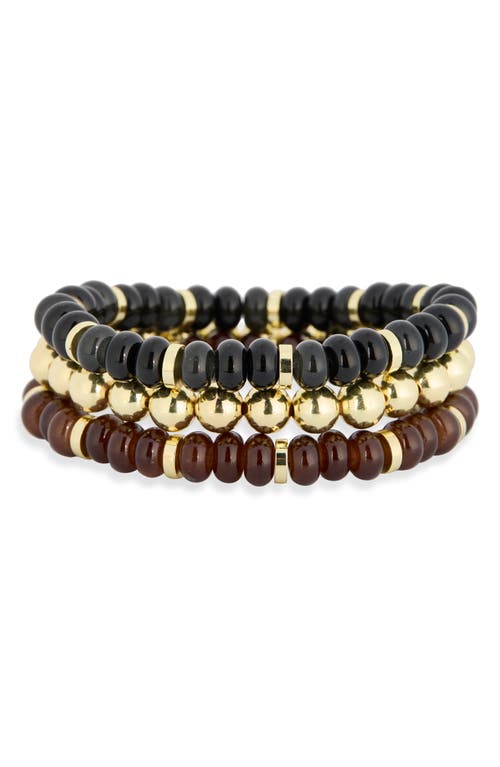 Leith Set Of 3 Beaded Stretch Bracelets In Multi