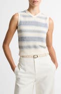 Vince Summer Fair Isle Silk Blend Sweater Vest