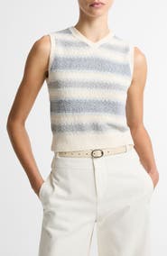 Vince Summer Fair Isle Silk Blend Sweater Vest
