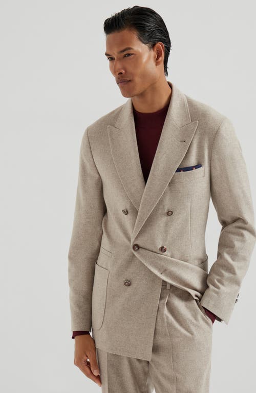 Brunello Cucinelli Double-breasted Patch-pocket Blazer In Gray
