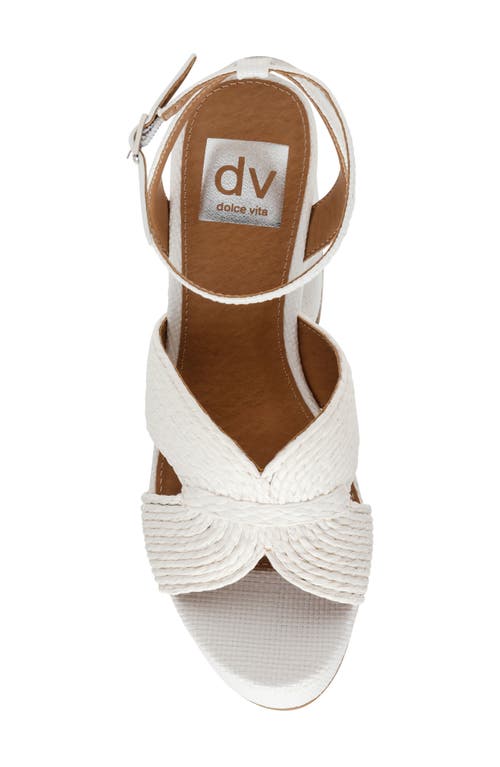 Dolce Vita Dv By Waylan Raffia Platform Ankle Strap Sandal In White