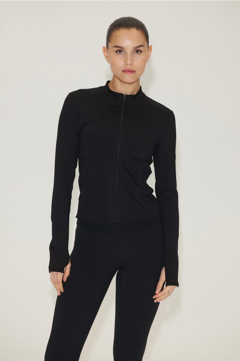 Warming Zip-through Sports Jacket With Drymove, Main, color, Black