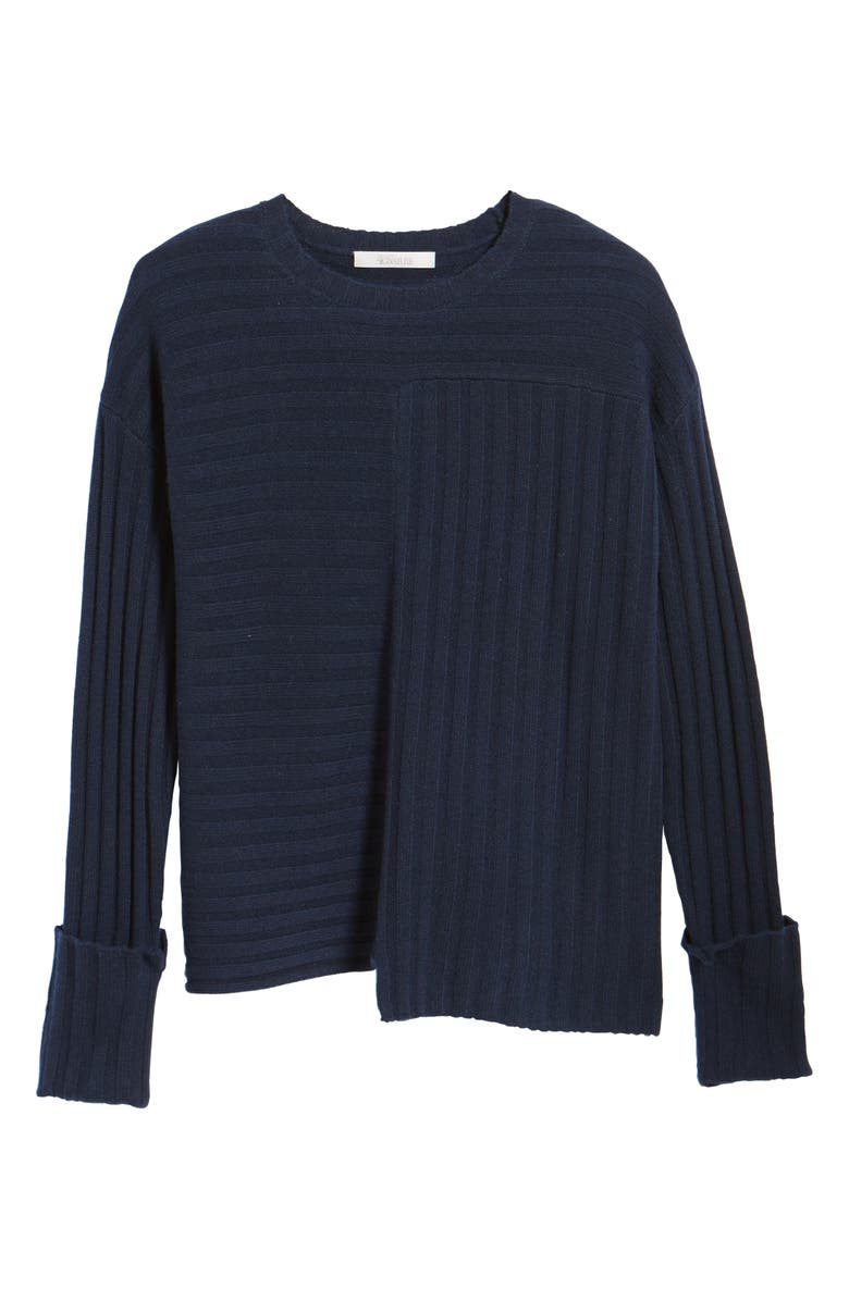 Nordstrom Signature Asymmetrical Ribbed Cashmere Sweater, Alternate, color,