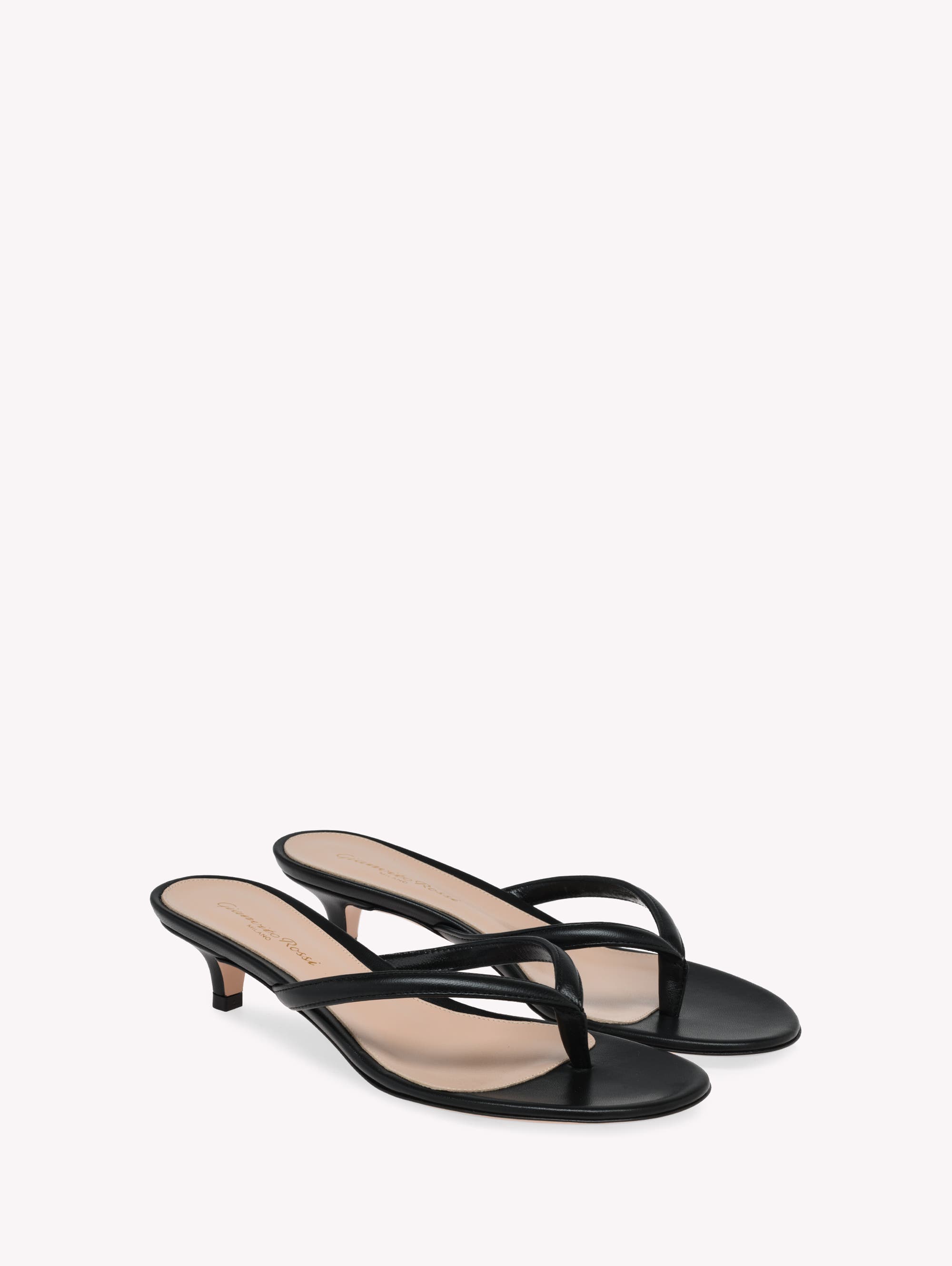 Gianvito Rossi Calypso Thong, Alternate, color, Black Lamb Leather