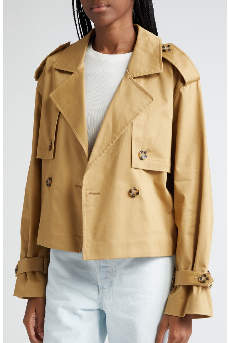 The Charles Crop Trench Coat, Alternate, color, SAND