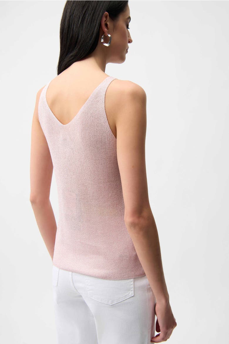 Metallic Knitted Camisole with Rhinestones, Alternate, color, Petal Pink