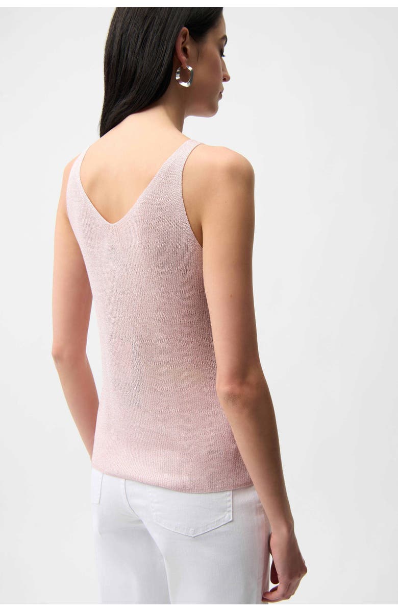 Joseph Ribkoff Metallic Knitted Camisole with Rhinestones, Alternate, color, Petal Pink