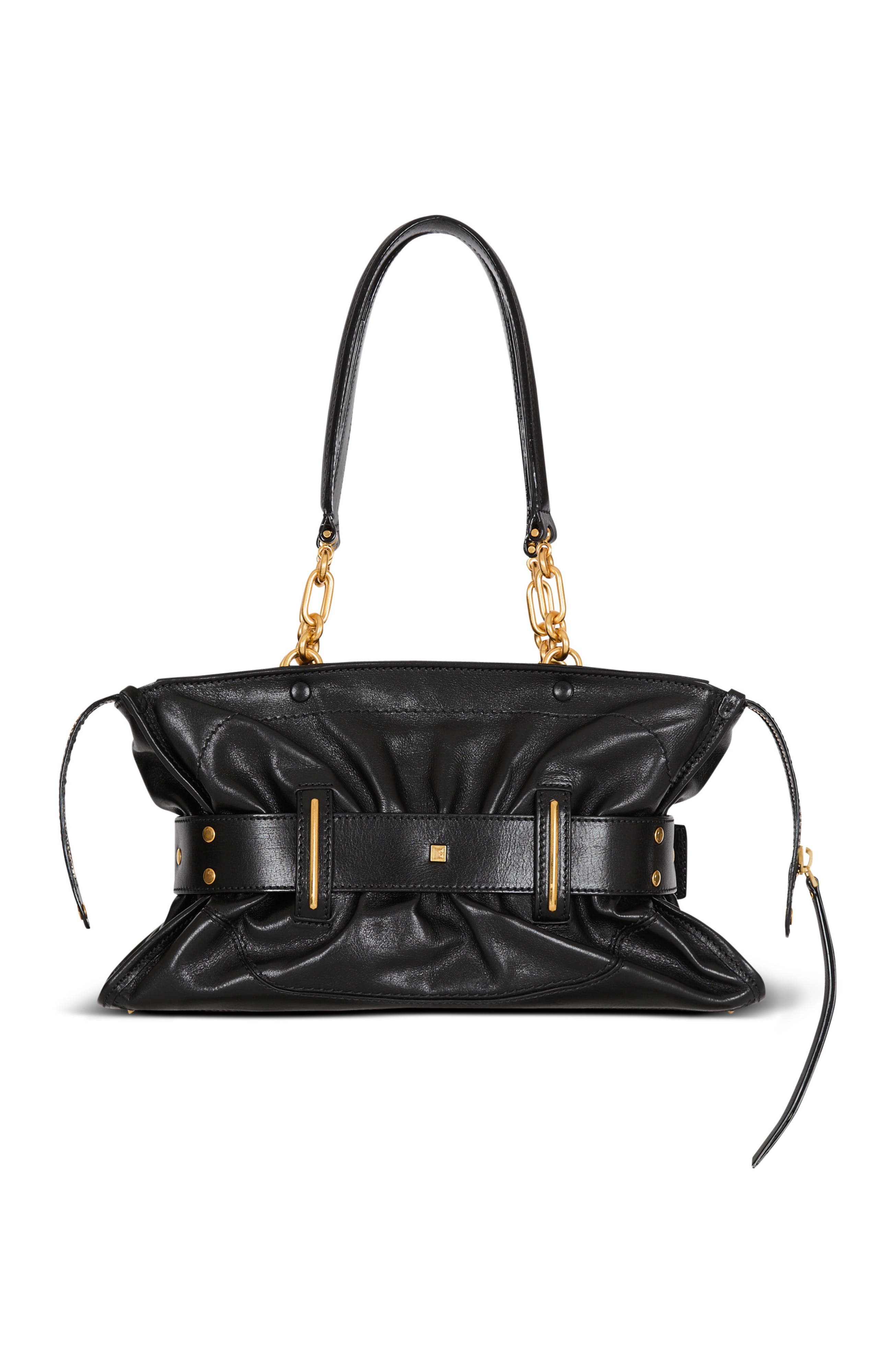 Balmain Calfskin leather Anthem bag, Alternate, color, Black
