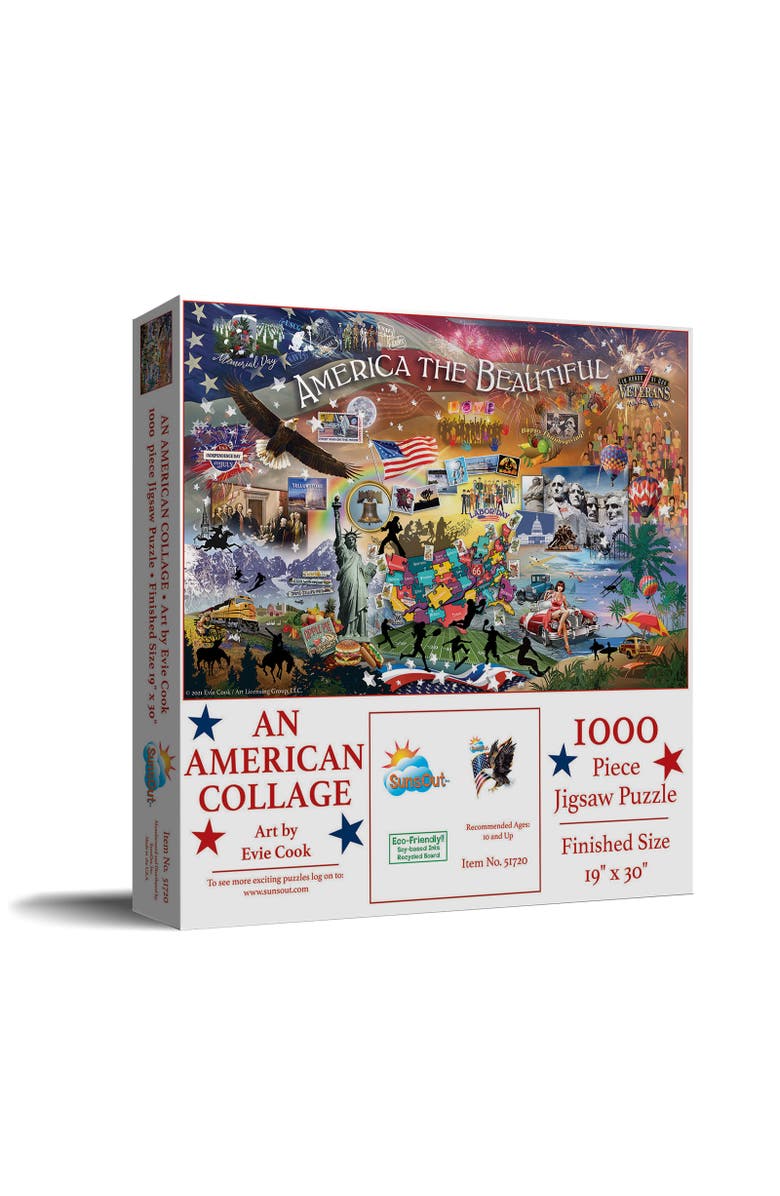 Sunsout An American Collage 1000 piece Jigsaw Puzzle for Adults, Main, color, Multicolor