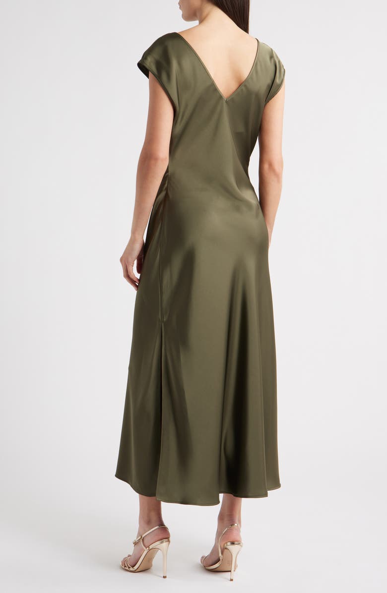 Sam Edelman Gathered Satin Dress, Alternate, color, Loden