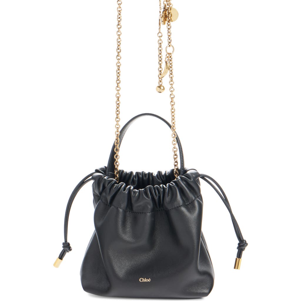 Chloé Mini Icons Leather Shoulder Bag In Black