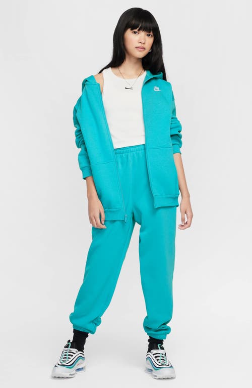 Nike Sportswear Club Fleece Big Kids' Oversized Full-zip Hoodie In Dusty Cactus/white